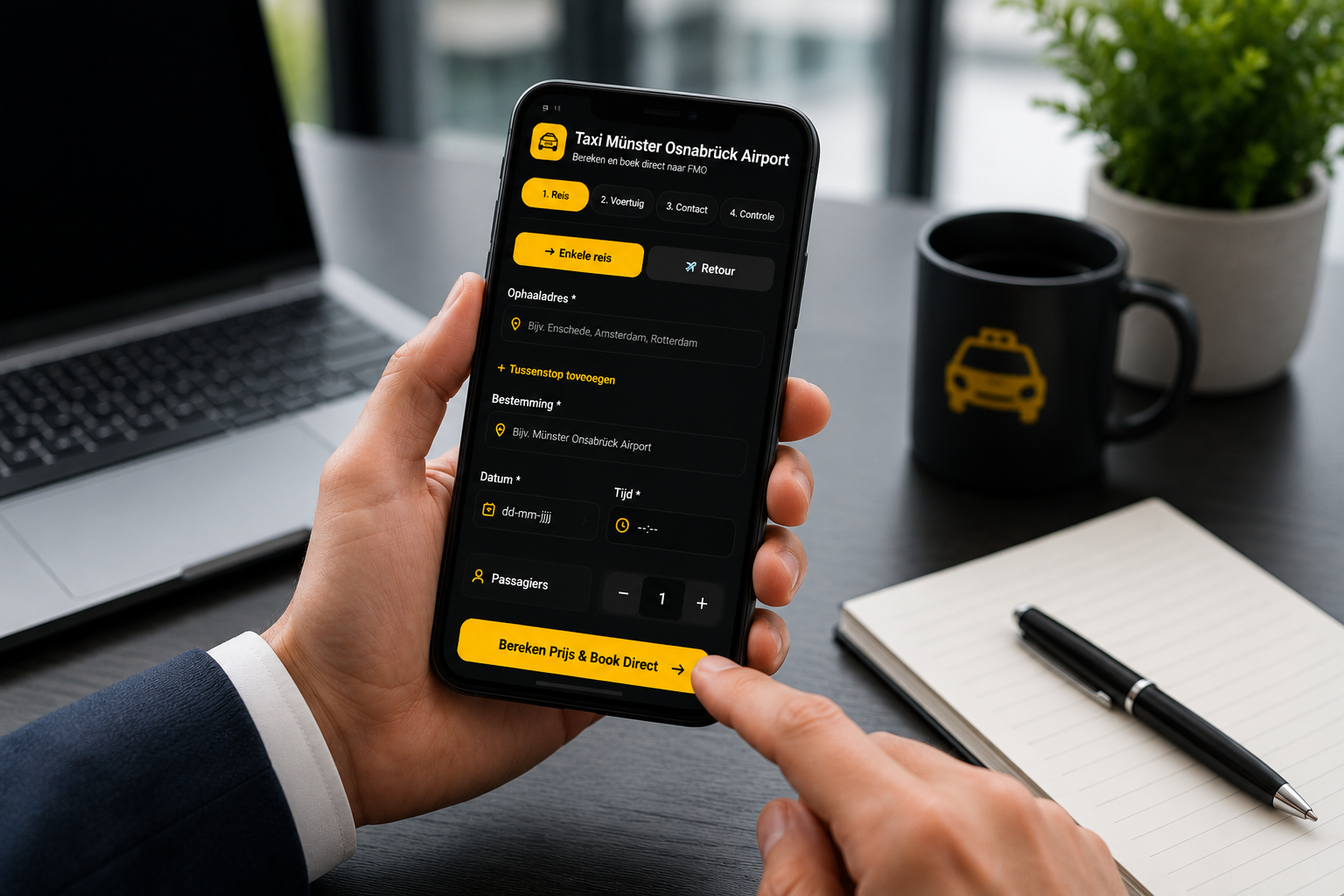 Taxi Eindhoven Airport boeken - ritgegevens invoeren